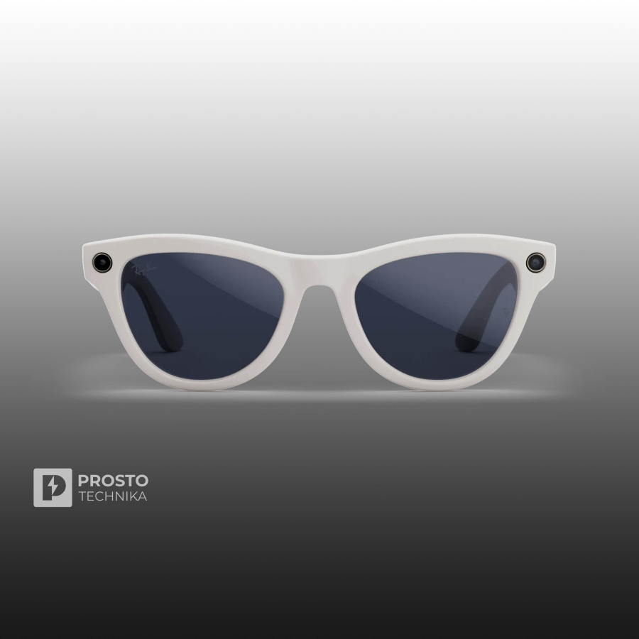 Ray-Ban Skyler (Gen 1) Глянцевый Мелово-Серый с Прозрачно-Сапфировыми линзами